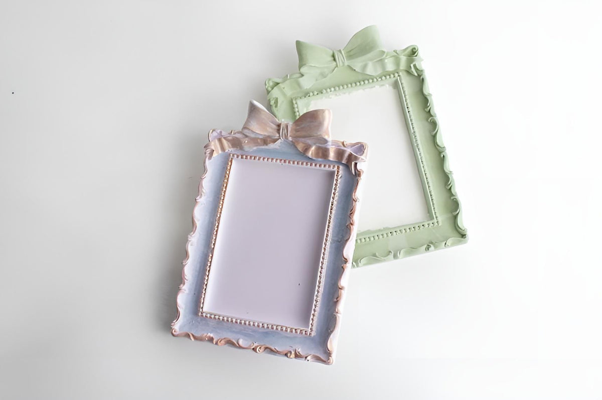 Vintage Ribbon Picture Frame Silicone Mold, Cake Decor