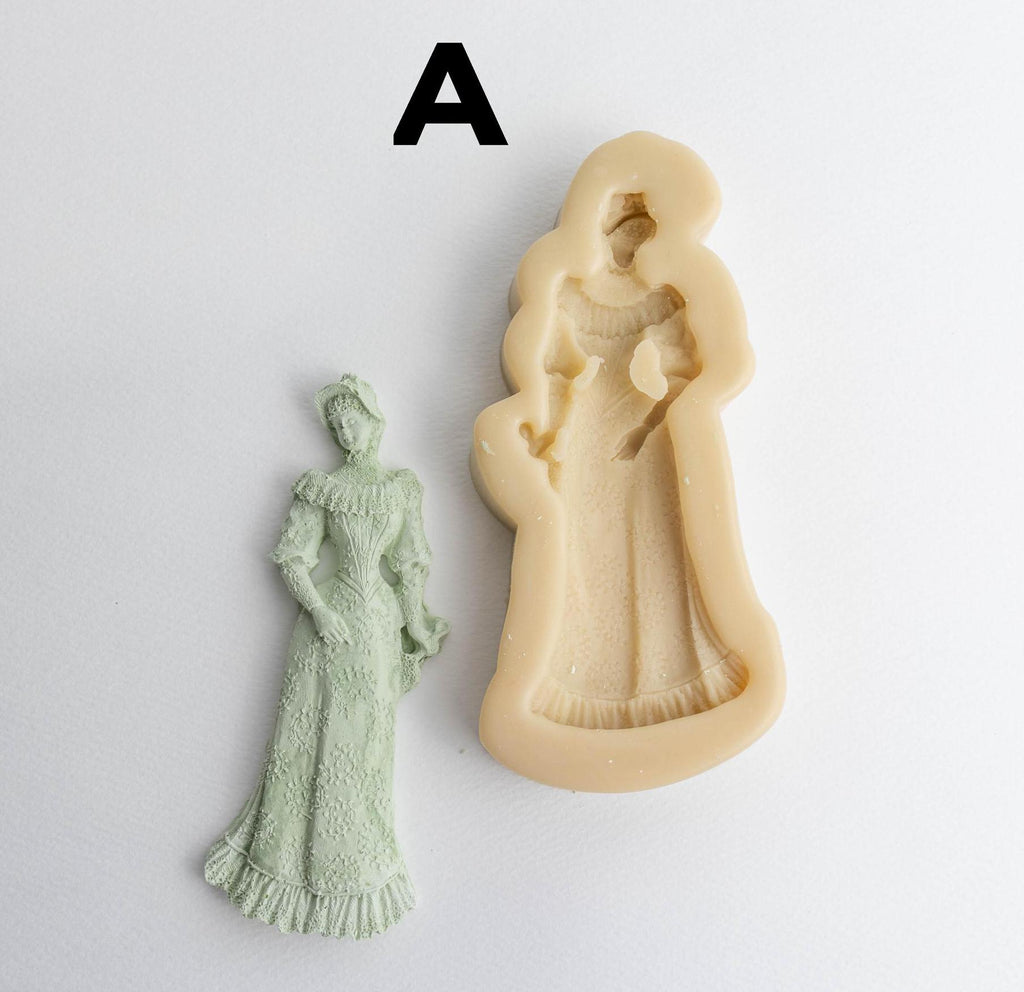 Renaissance Woman Silicone Mold, Victorian Costume Decor