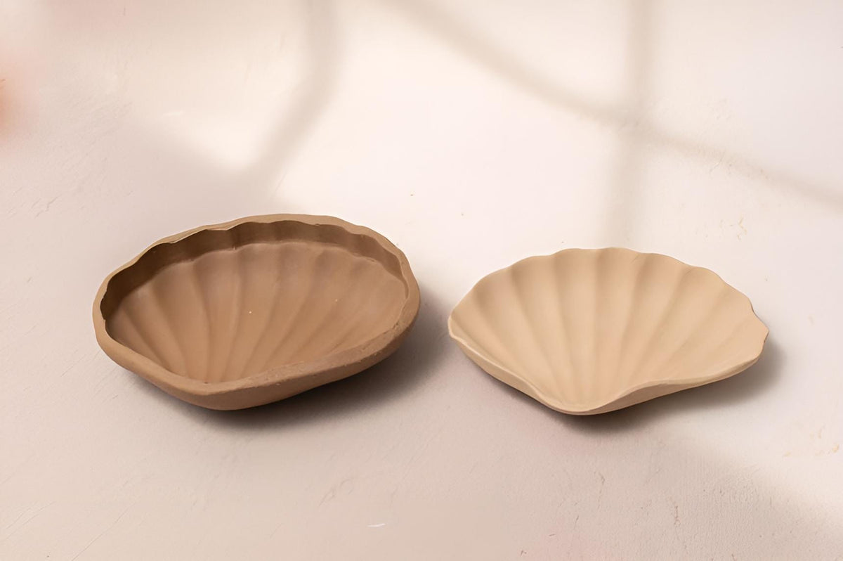 Vintage Frill Clam Shell Mother Mold, Pottery Ceramics, Plaster Mold Making