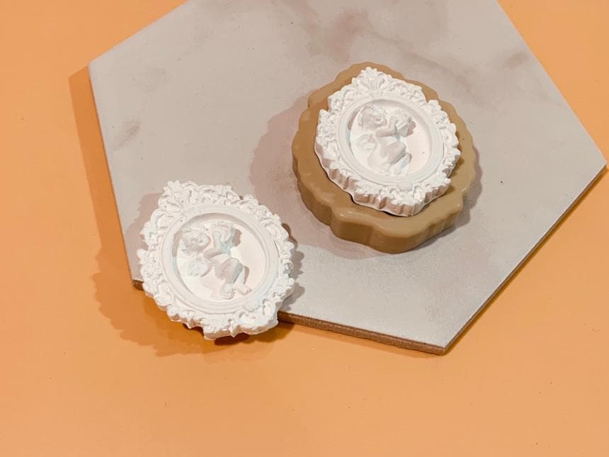 Baby Angel Frame Silicone Mold, Intaglio Art Centerpiece