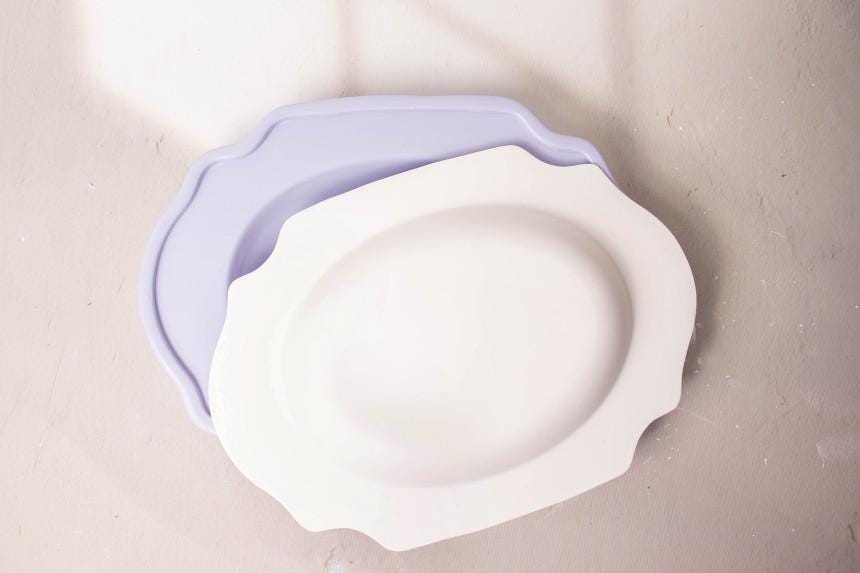 Hand Building 320mm Big Size Mother Mold for pottery, Ceramics mother mold, Large oval tray Pasta tray plaster mold making