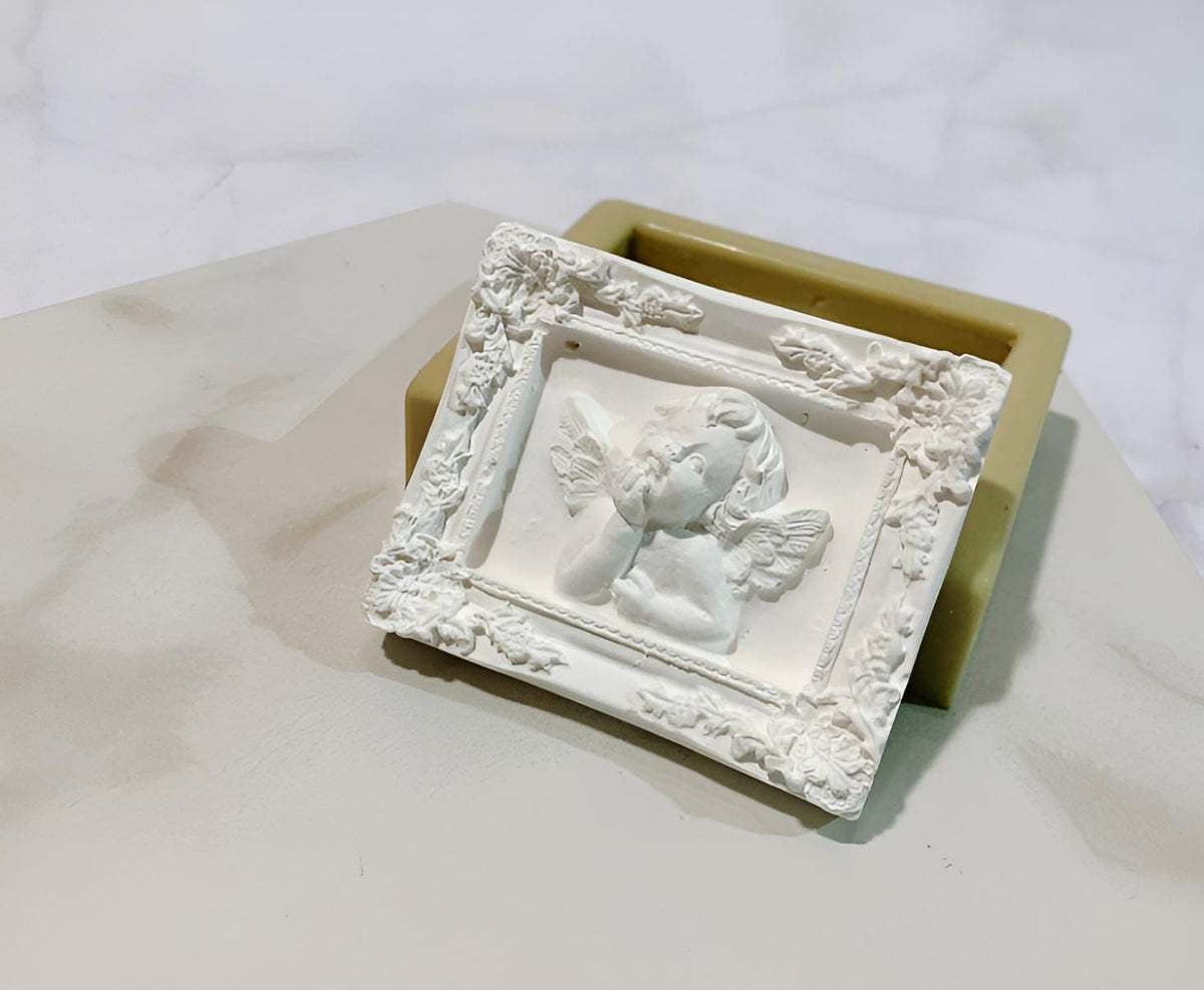 Baby Angel Frame Silicone Mold, Home Decor Ornament, Candle Soap Clay
