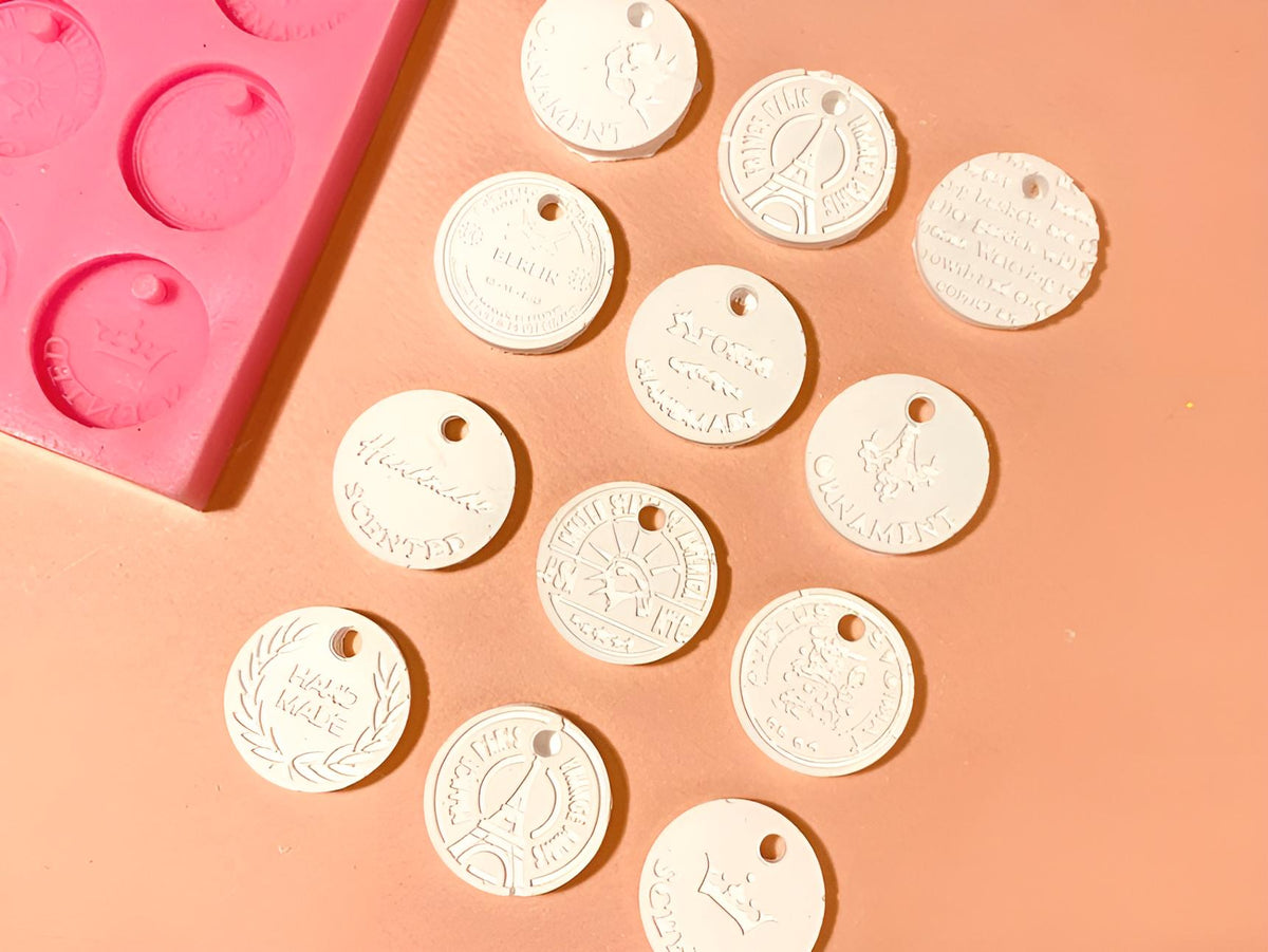 Mini Tag Silicone Mold, Resin, Jesmonite, Gypsum Diffuser (28mm)