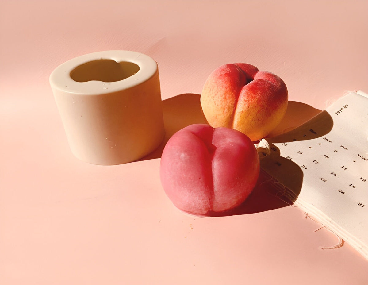 Peach Candle Mold, Realistic Fruit Silicone Mold (80mm)