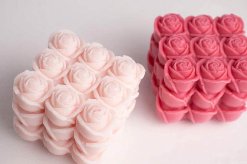 Cube Rose Silicone Mold, Candle, Resin, Clay, Concrete