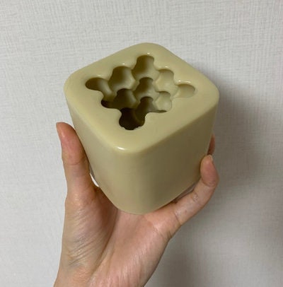 Rubik's Cube Silicone Candle Mold, Bubble Design