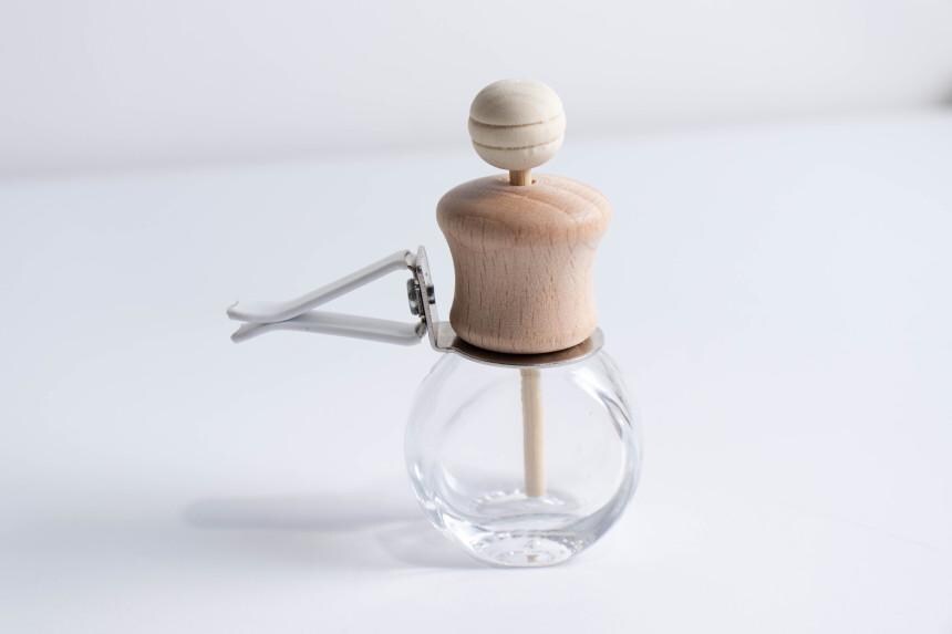 Set of 3 Wood Cap Car Reed Diffuser, Aroma Bottle