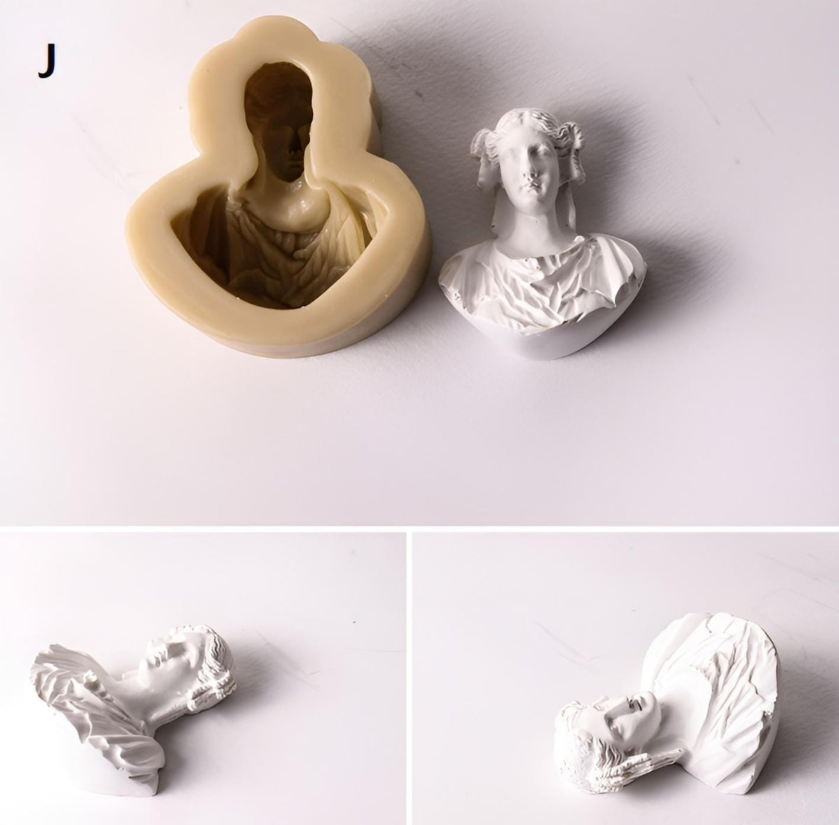 Roman Bust Silicone Mold, Mini Sculpture, Fridge Magnet, Intaglio Art