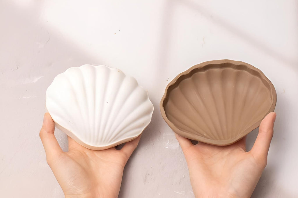 Vintage Frill Clam Shell Mother Mold, Pottery Ceramics, Plaster Mold Making