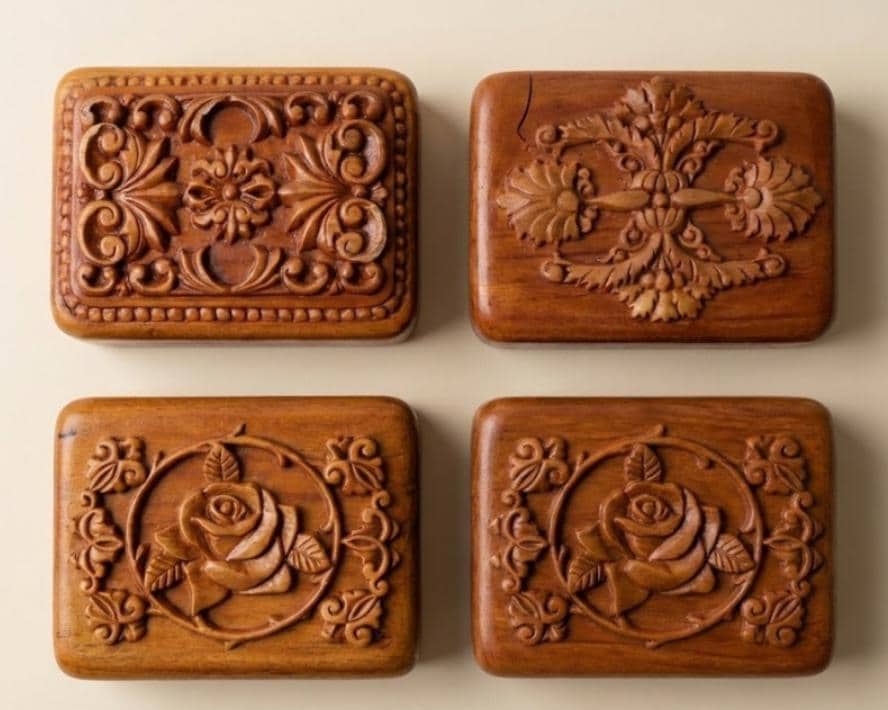 Antique European Style Soap Mold, Hand-Carved Relief, Floral Ornament Diffuser Making