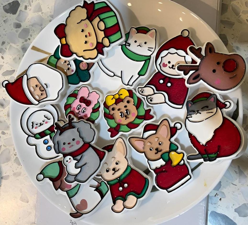 Christmas Dog Silicone Mold, Resin Clay Jesmonite, Air Freshener