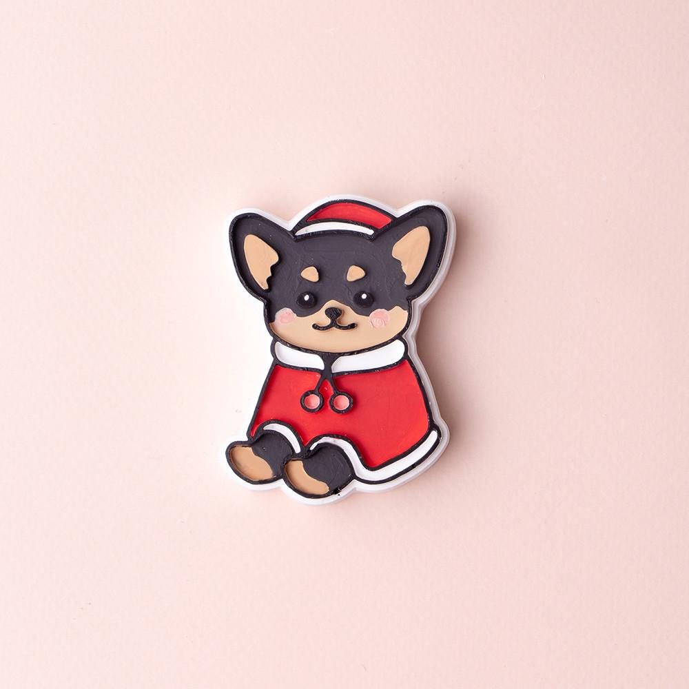 Winter Dog Character Silicone Mold, Clay Resin Craft