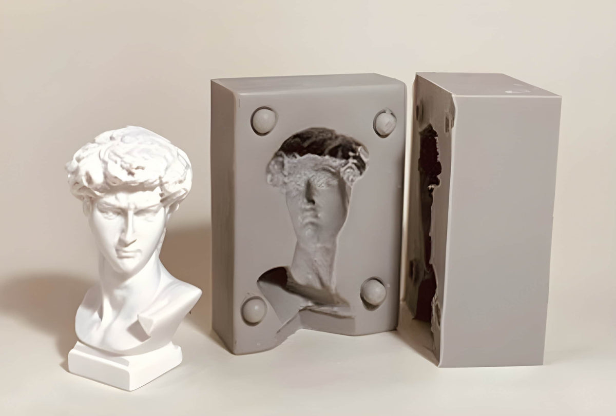 Julian Bust Silicone Mold, Jesmonite Plaster Resin Concrete Candle Casting