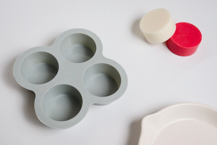 4-Cavity Round Silicone Mold, Soap, Candle, Cake, Candy