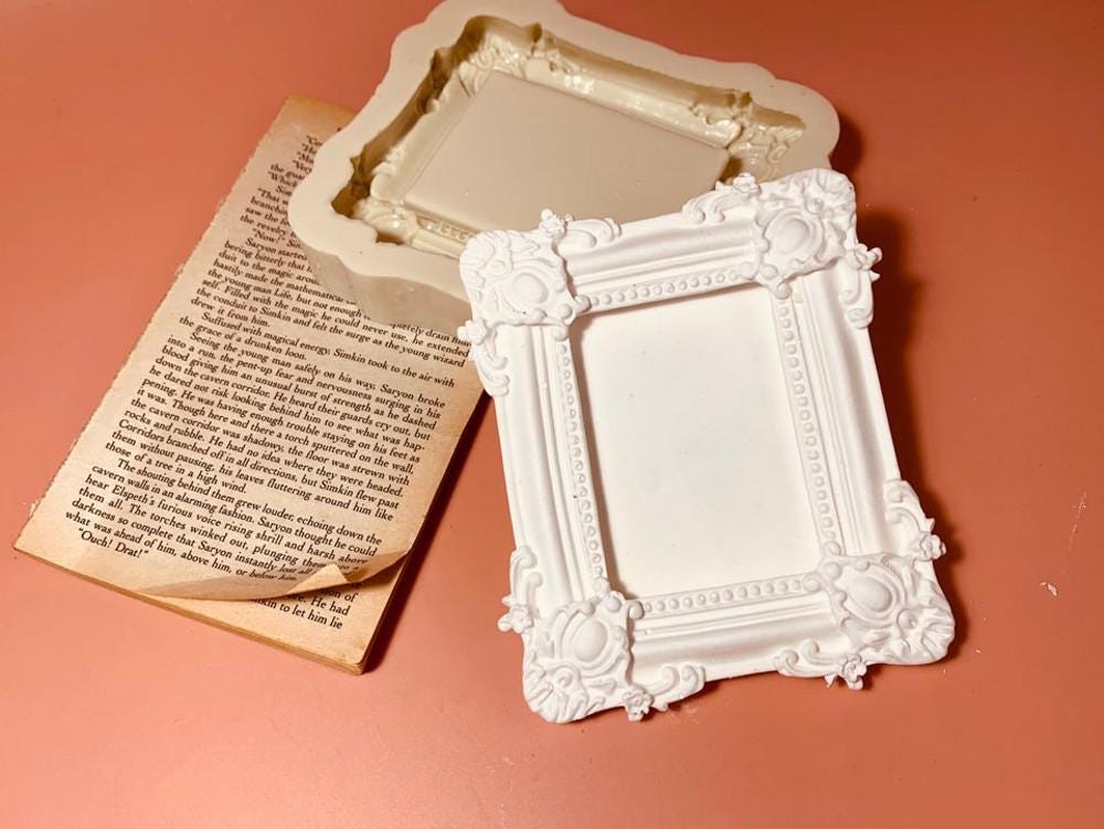 Antique Picture Frame Silicone Mold, Roman Column Tray, Cake Decor