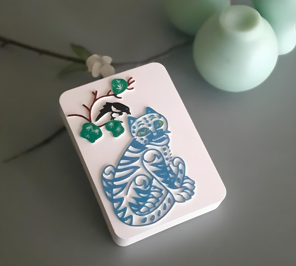 Tiger and Magpie Silicone Mold | Korean Folk Art, Resin, Soap, Candle