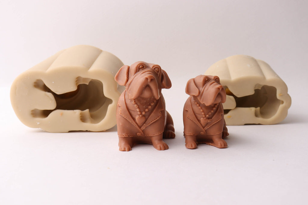 Bulldog Gentleman Silicone Mold, Candle Resin Soap Plaster