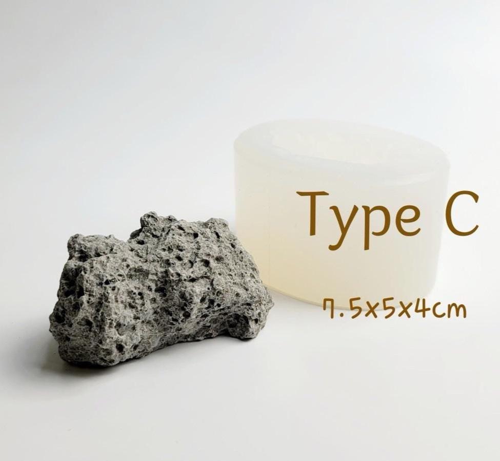 4Choice 3D Volcanic Rock Stone Mold, Basalt Stone Objet Mold, Natural Porous Stone Home Decor Resin Pottery Gypsum Terrazzo