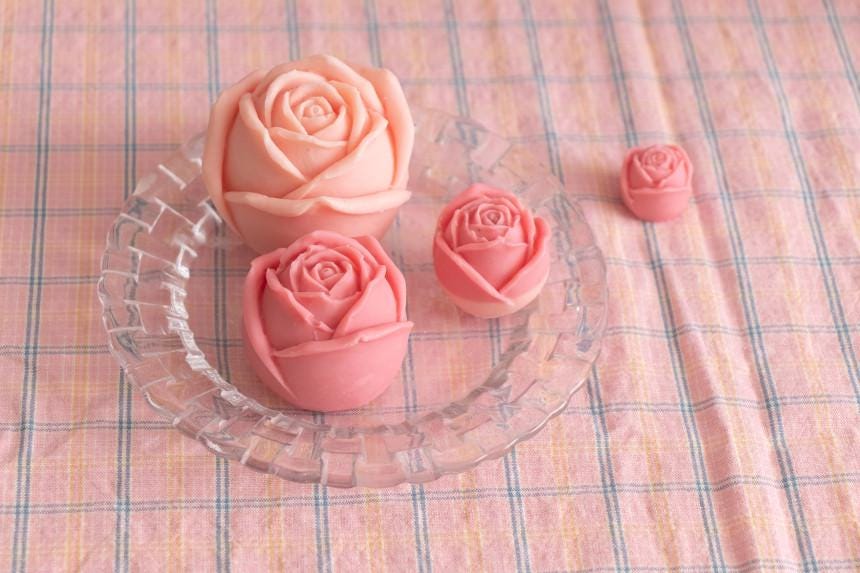 4 Size Rose Silicone Mold, Candle, Soap, Plaster