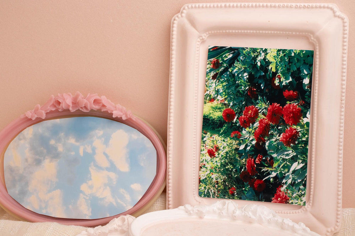 Oval Camellia Frame Silicone Mold, Cake Decor, Intaglio Art