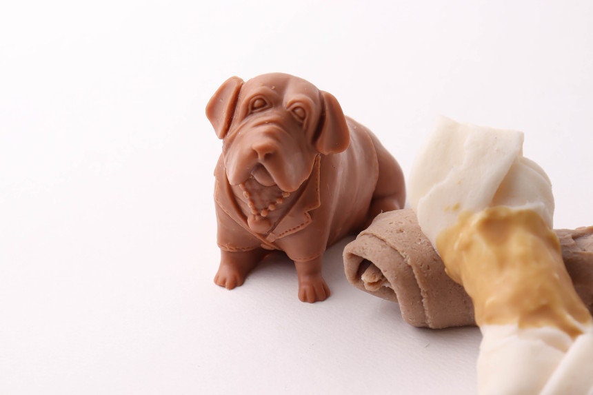 Bulldog Gentleman Silicone Mold, Candle Resin Soap Plaster