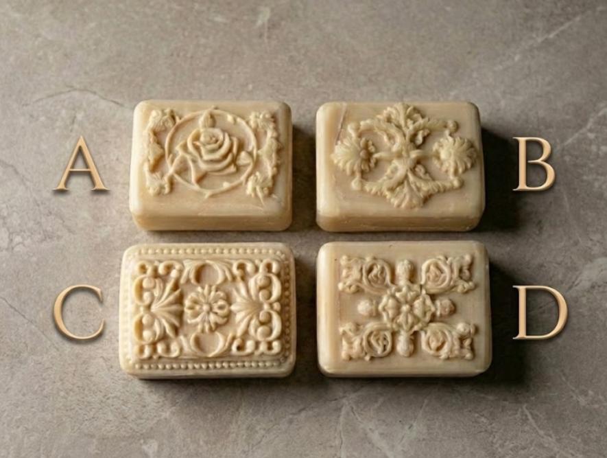 Antique European Style Soap Mold, Hand-Carved Relief, Floral Ornament Diffuser Making