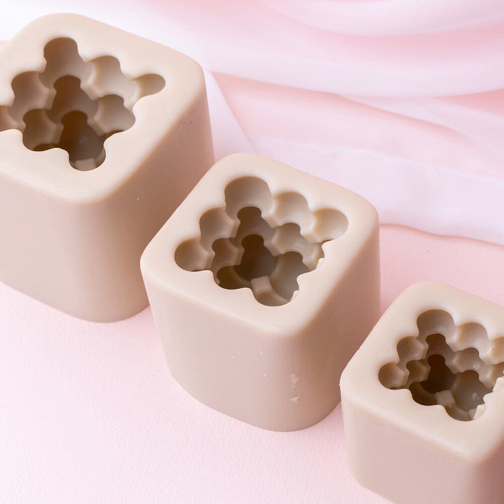 Rubik's Cube Silicone Candle Mold, Bubble Design