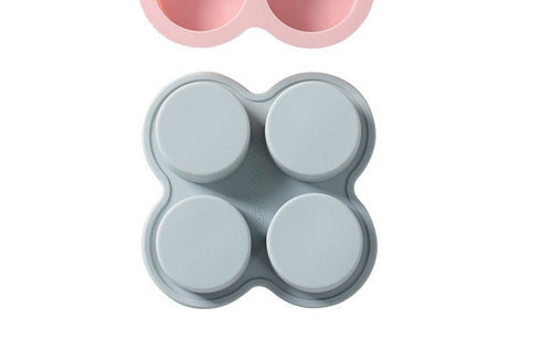 4-Cavity Round Silicone Mold, Soap, Candle, Cake, Candy