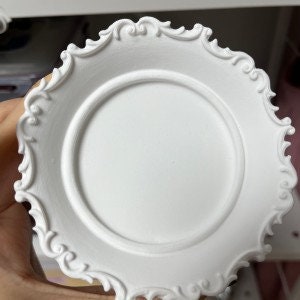 Vintage Style Round Jewelry Tray Silicone Mold, Photo Frame, Coaster (4.3'')