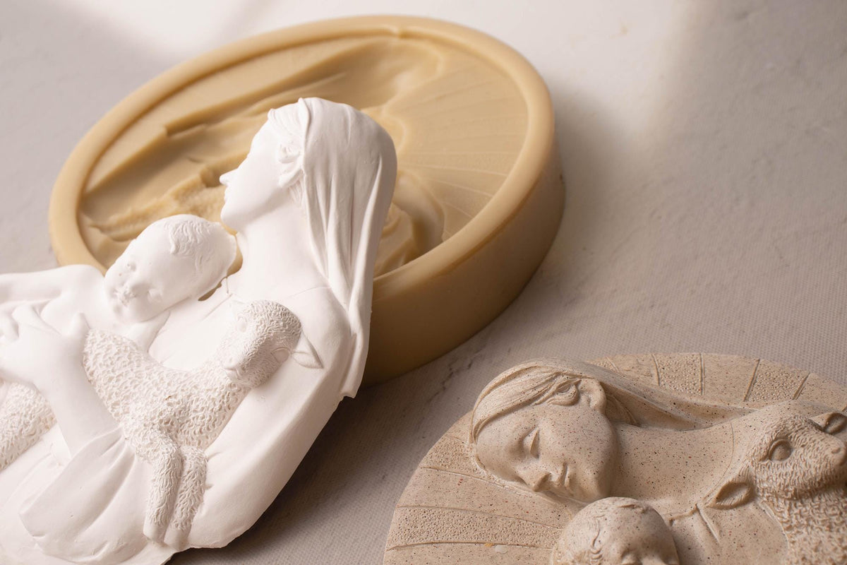 Mary and Child Jesus Silicone Mold, Lamb, Christmas, Easter