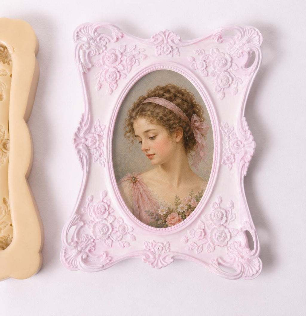 Rococo Frame Silicone Mold, Large Tray, Food Safe