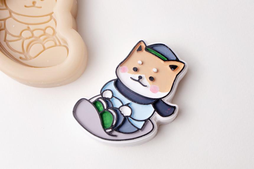 Winter Dog Character Silicone Mold, Clay Resin Craft