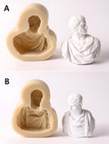 Roman Bust Silicone Mold, Mini Sculpture, Fridge Magnet, Intaglio Art