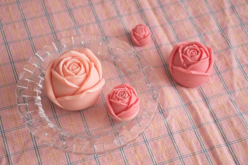 4 Size Rose Silicone Mold, Candle, Soap, Plaster