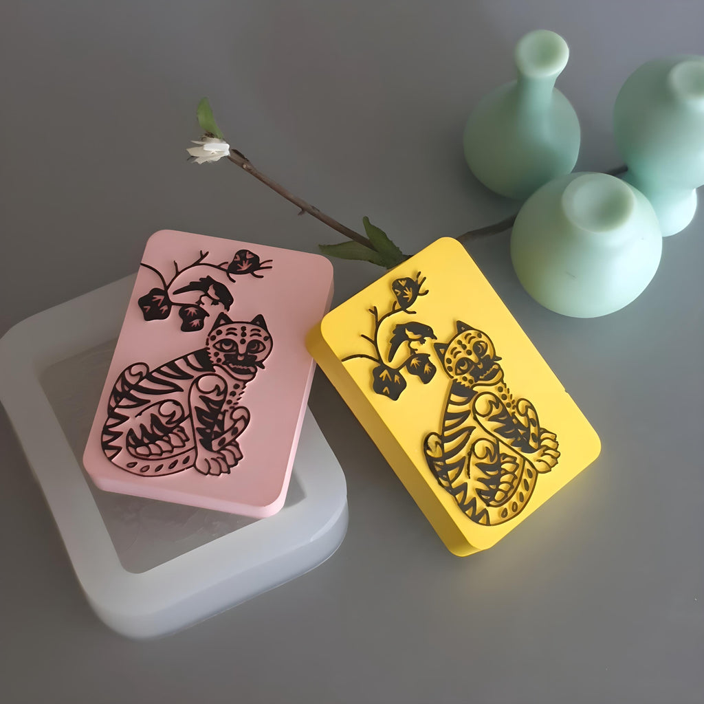 Tiger and Magpie Silicone Mold | Korean Folk Art, Resin, Soap, Candle