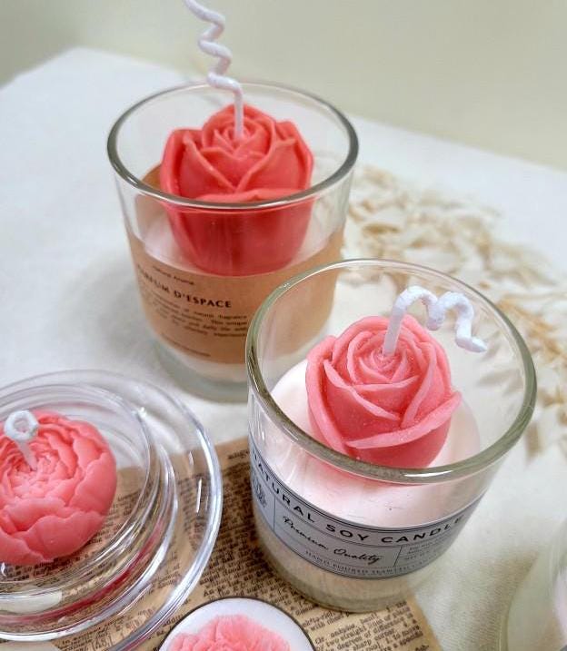 4 Size Rose Silicone Mold, Candle, Soap, Plaster