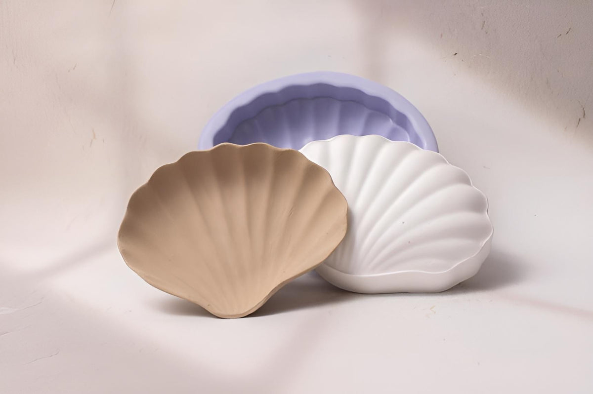 Vintage Frill Clam Shell Mother Mold, Pottery Ceramics, Plaster Mold Making