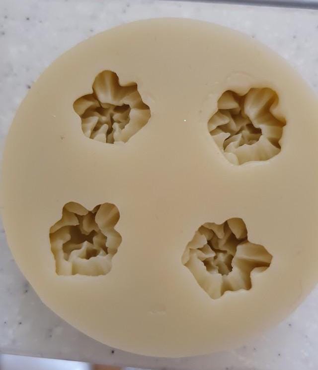 Mini Carnation Silicone Mold, 4 Cavity, Cake Decor, Candy, Brooch Making