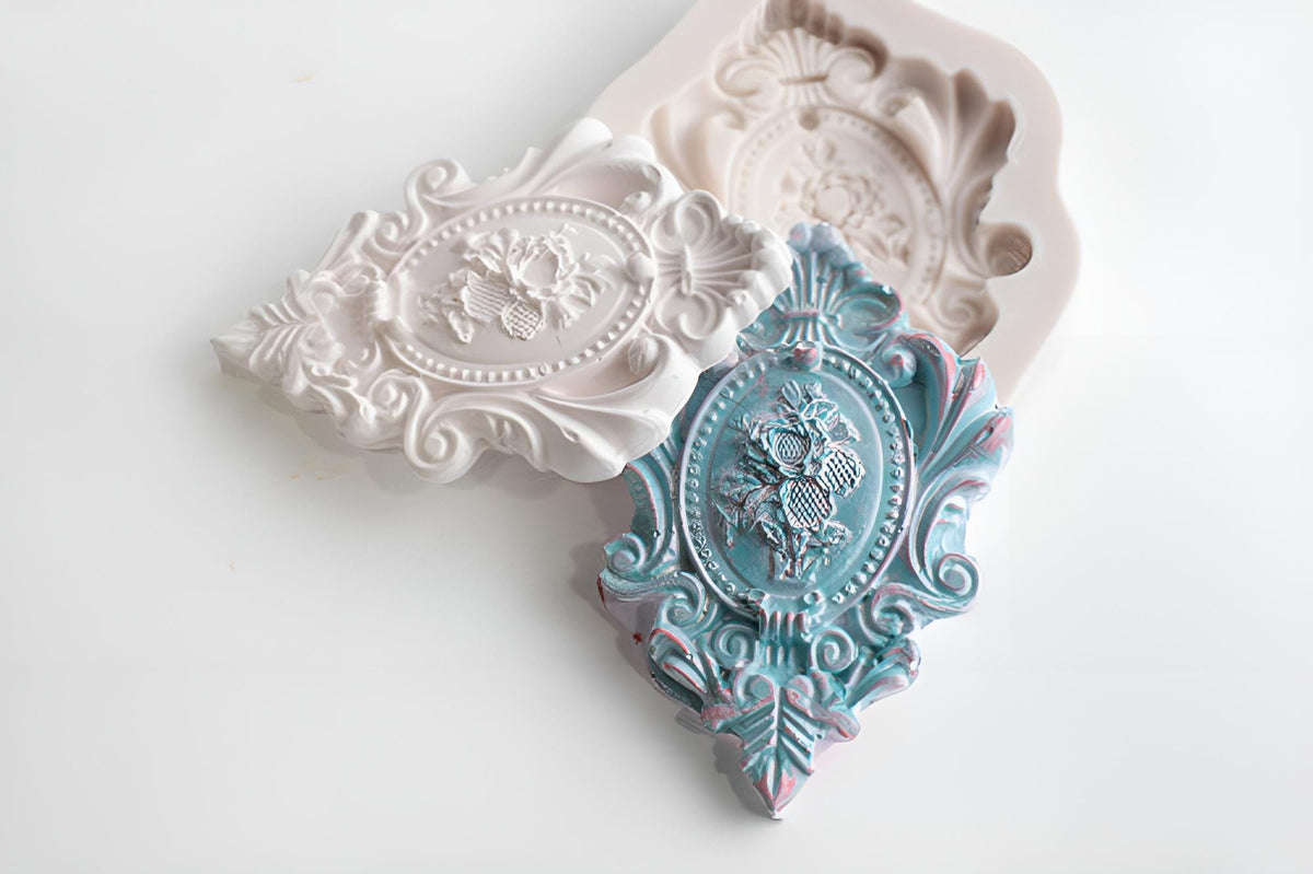 Vintage Style Silicone Decor Mold, Candle, Soap, Clay