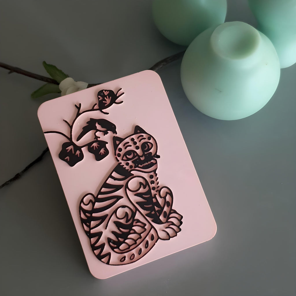 Tiger and Magpie Silicone Mold | Korean Folk Art, Resin, Soap, Candle