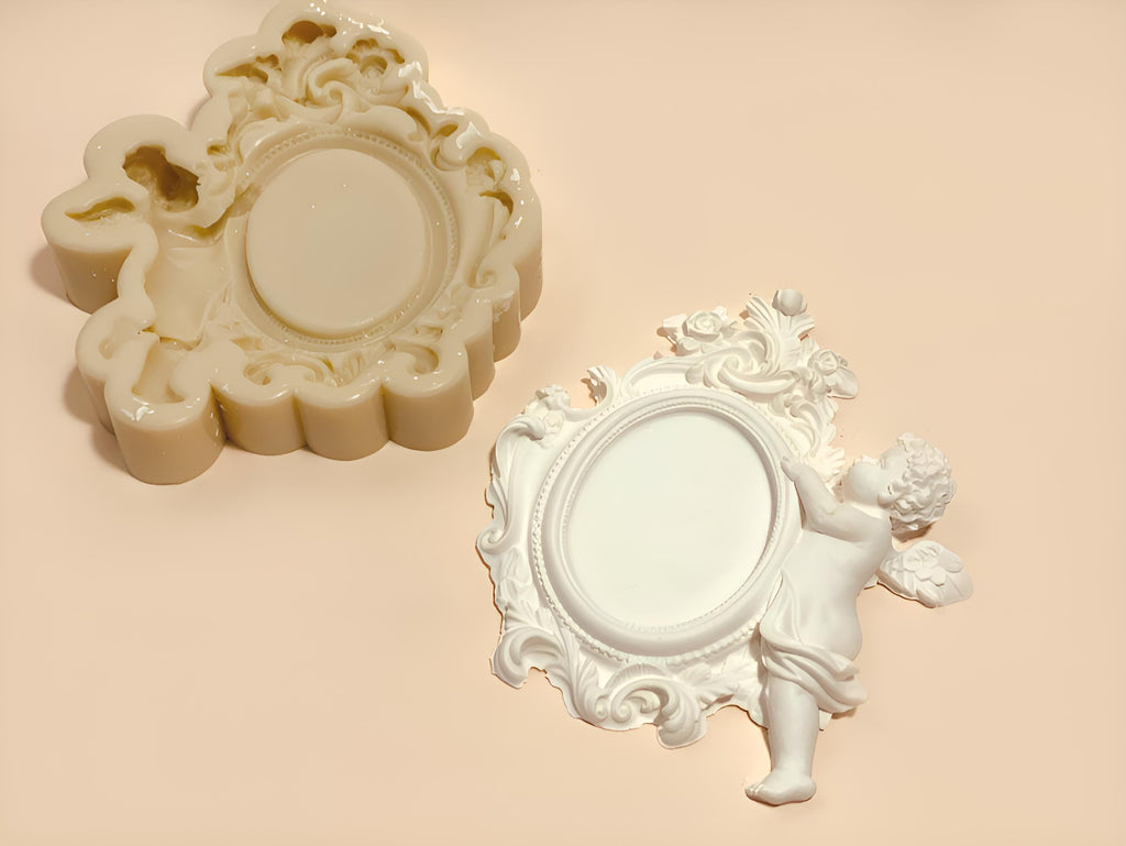 Baby Angel Frame Silicone Mold, Candle Soap Pottery Plaster