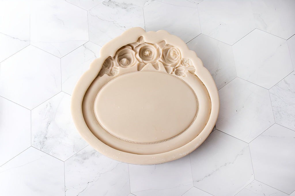 Rose Silicone Tray Mold, Large Antique Picture Frame