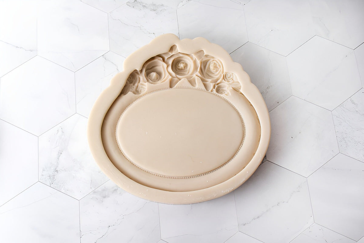 Rose Silicone Tray Mold, Large Antique Picture Frame