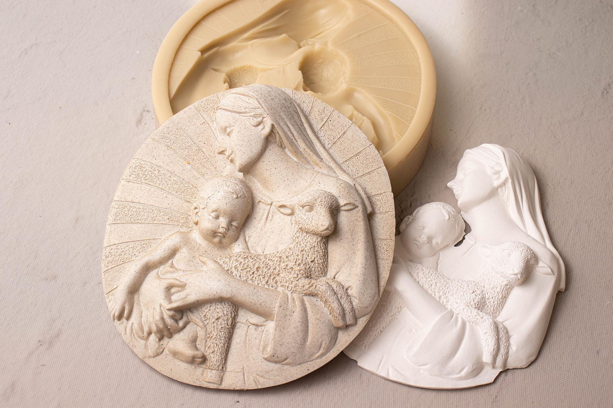 Mary and Child Jesus Silicone Mold, Lamb, Christmas, Easter