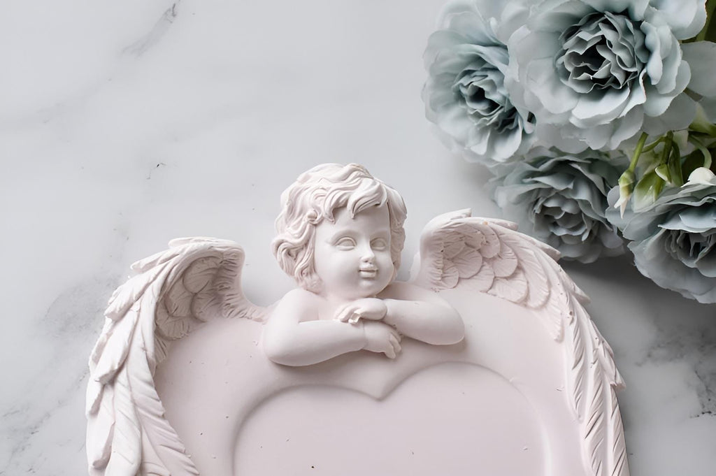 Baby Angel Frame Mold, Silicone Pottery Plaster Intaglio Art
