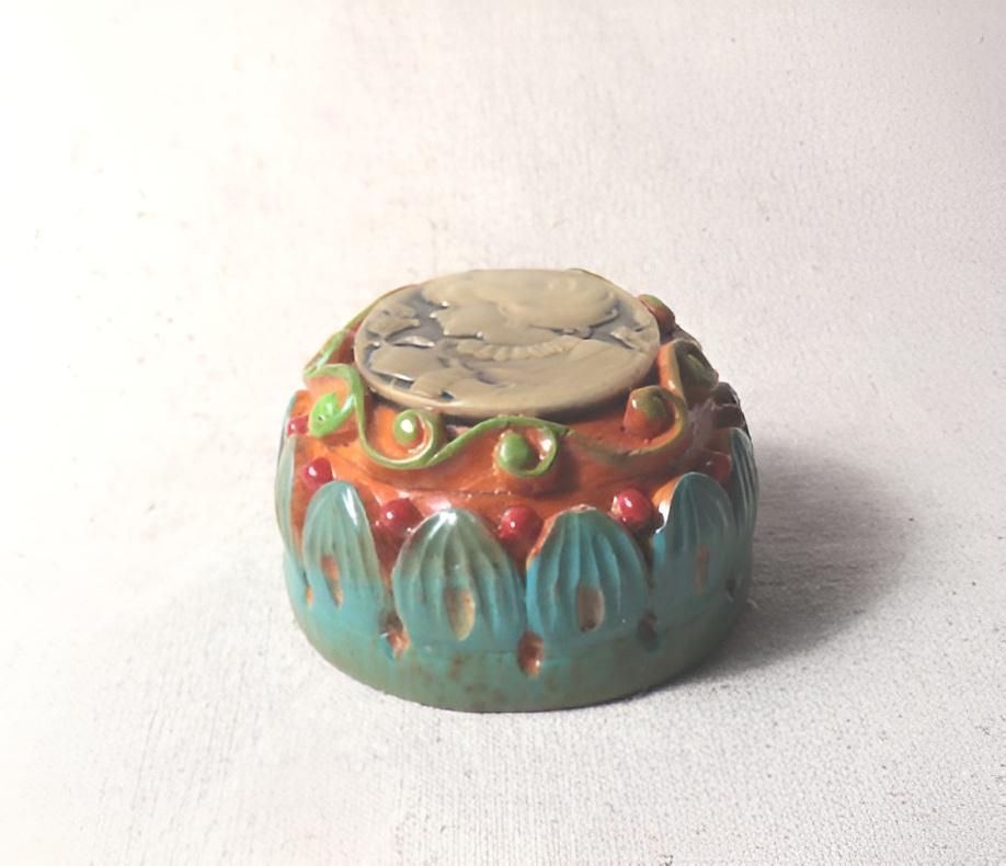 Antique Cameo Soap Mold, Hand-Carved Relief, Chocolate, Ornament Diffuser Making