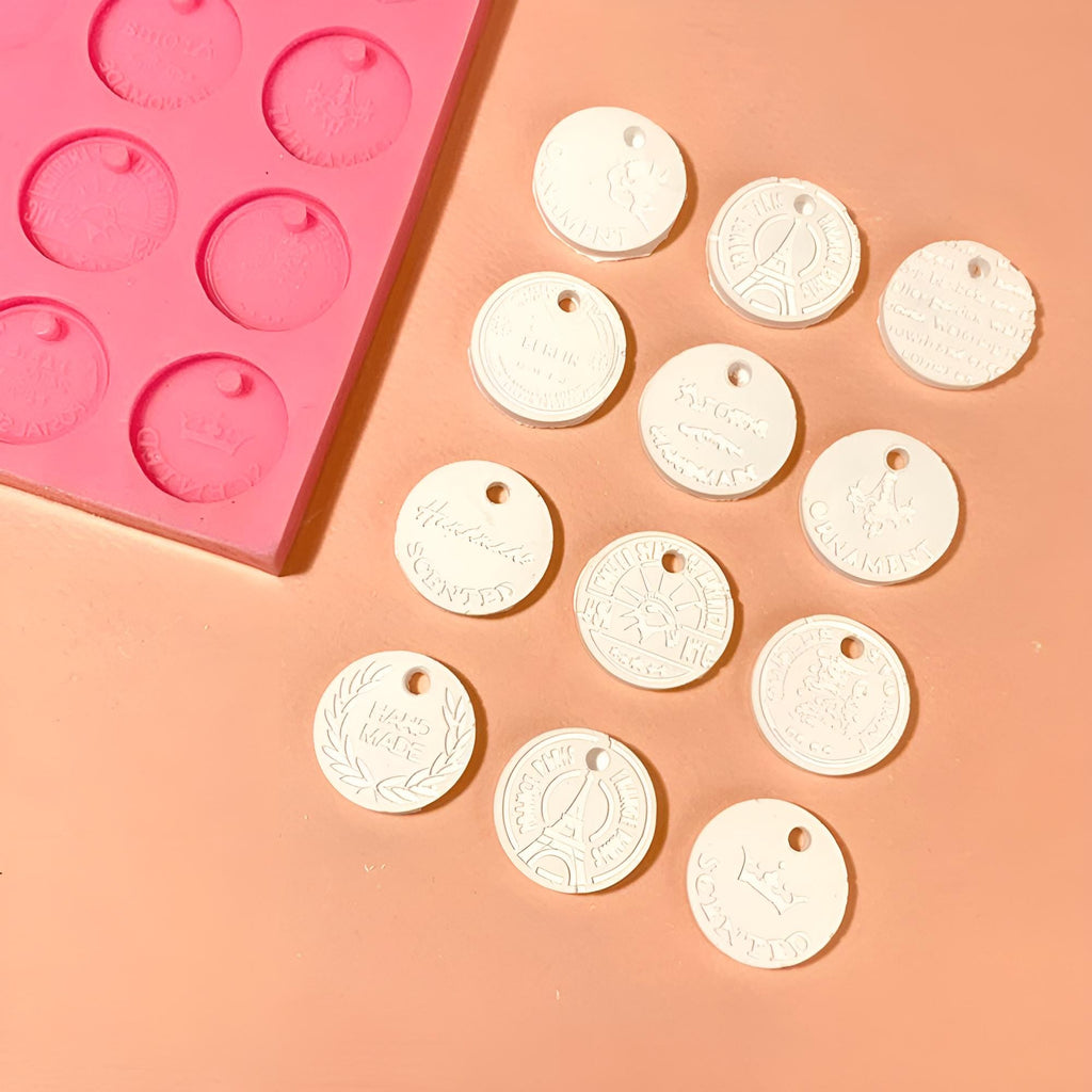 Mini Tag Silicone Mold, Resin, Jesmonite, Gypsum Diffuser (28mm)