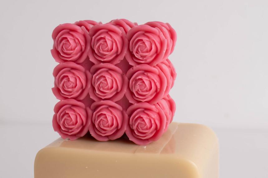 Cube Rose Silicone Mold, Candle, Resin, Clay, Concrete