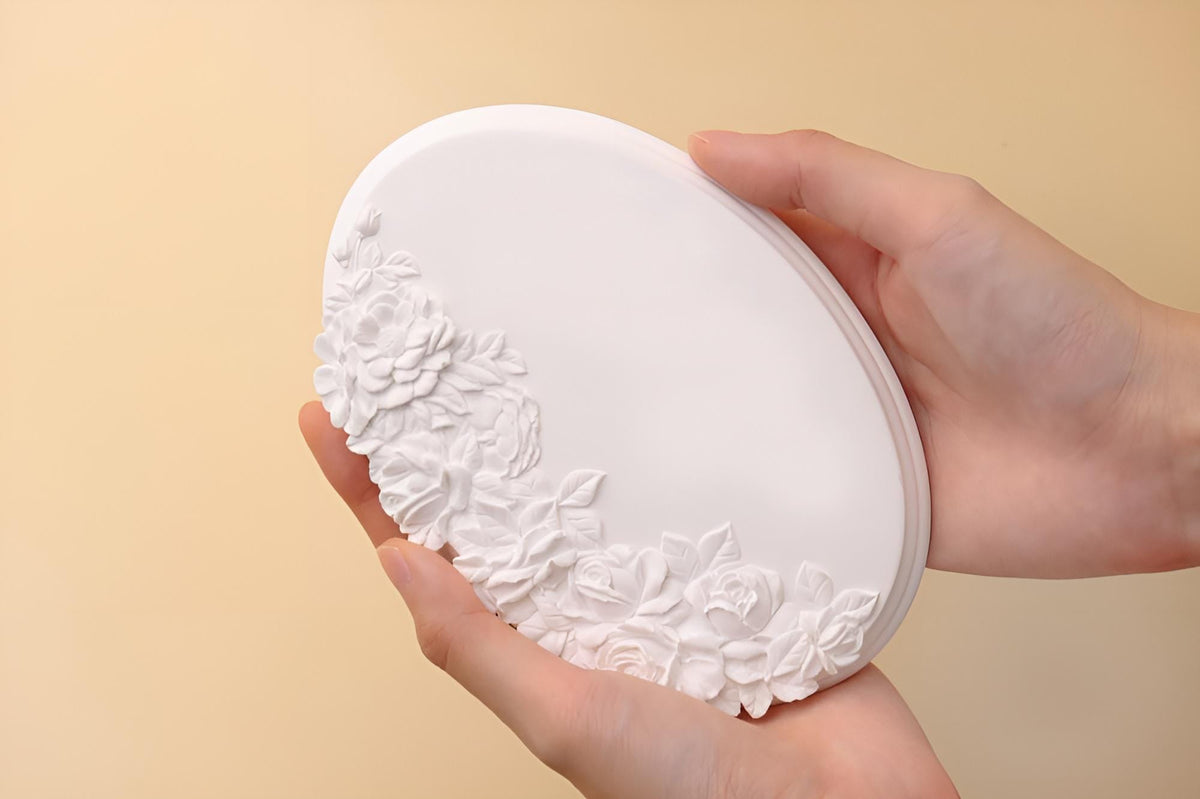 Oval Rose Vine Silicone Mold, Frame, Pottery Resin