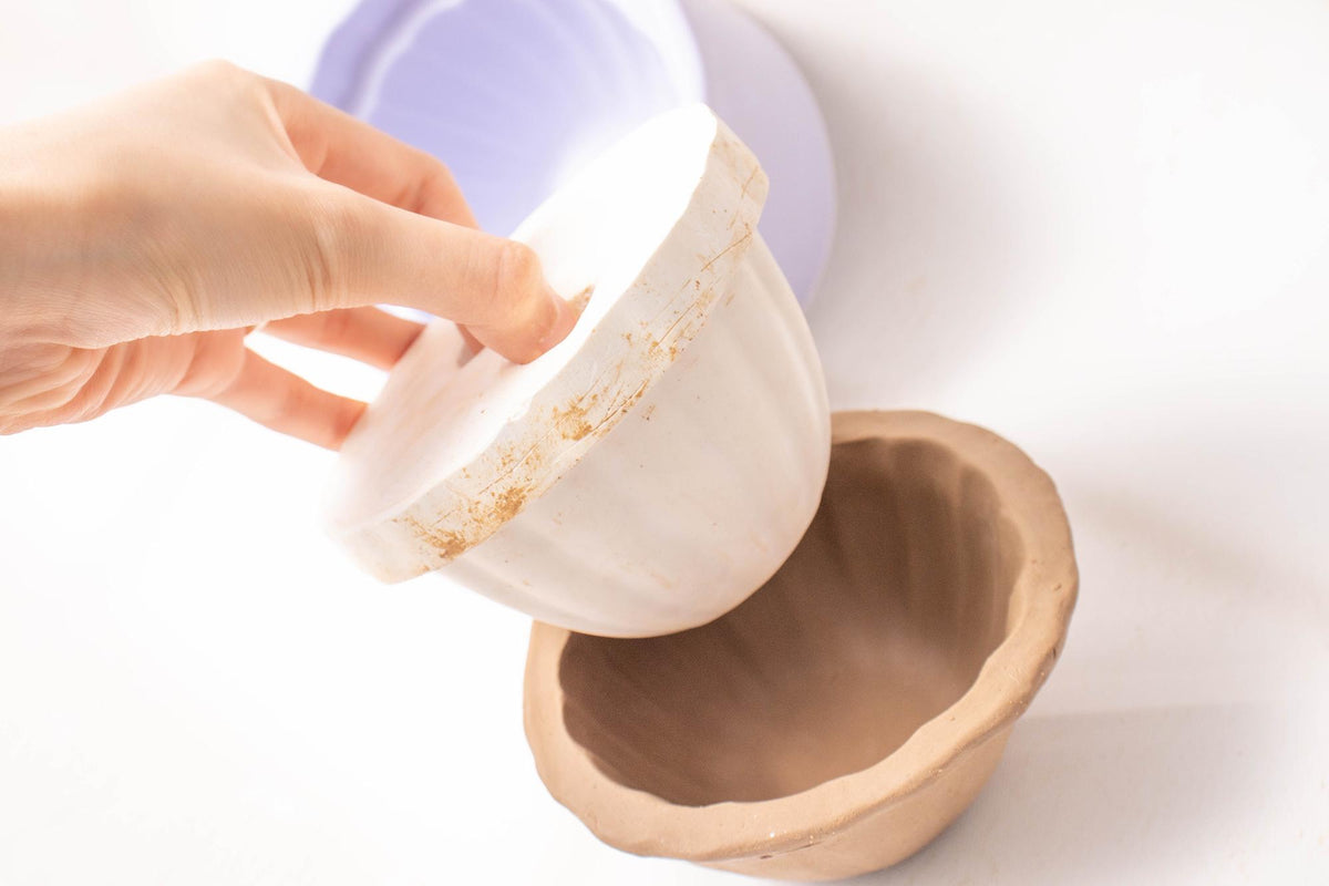 Hand Building Dessert Bowl Mother Mold for Pottery, Ceramics mother mold, Oval tray silicone mold, plaster mold making